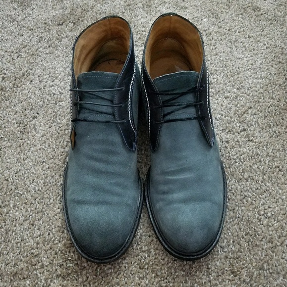 💙7 for all mankind Blue Suede Chukka Boots - Picture 1 of 8